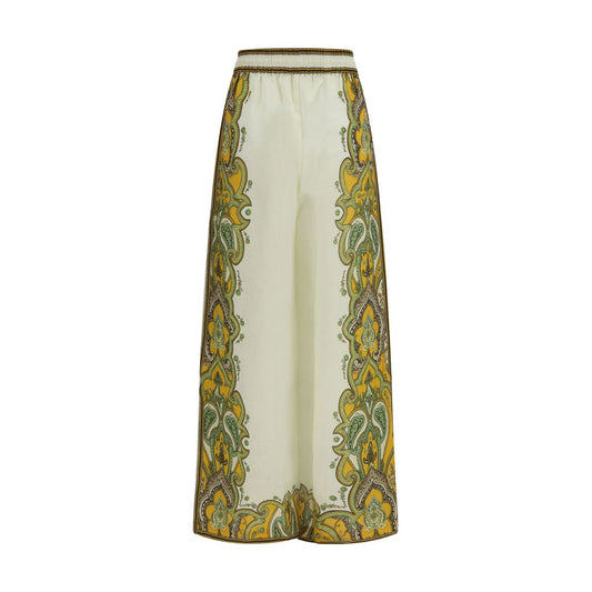 Beige Linen Casual Pants