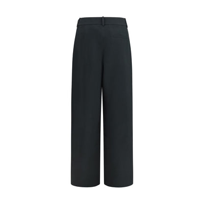 Black Silk Casual Pants