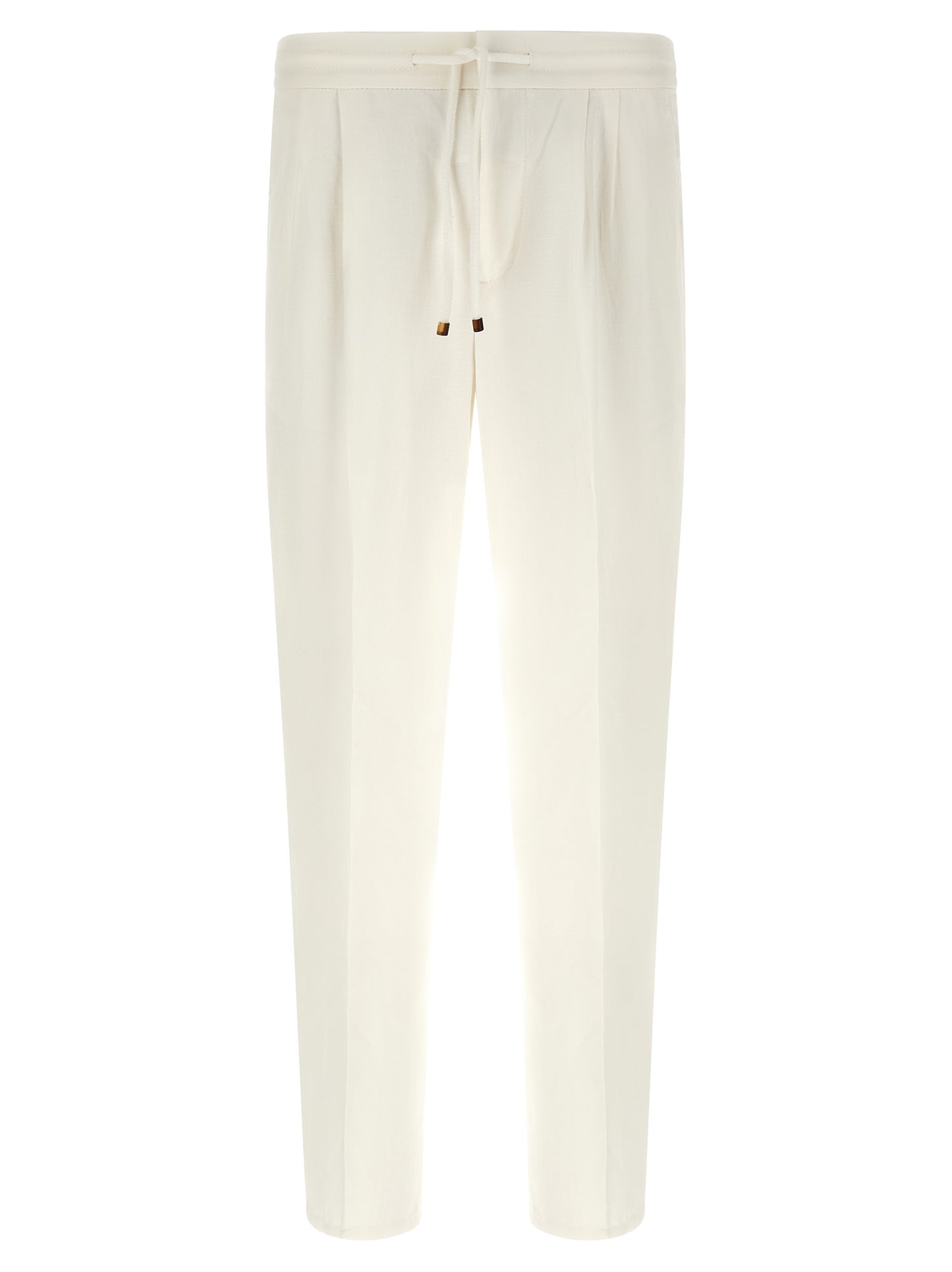 White Linen Casual Pants