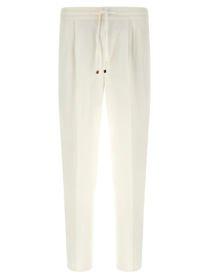 White Linen Casual Pants