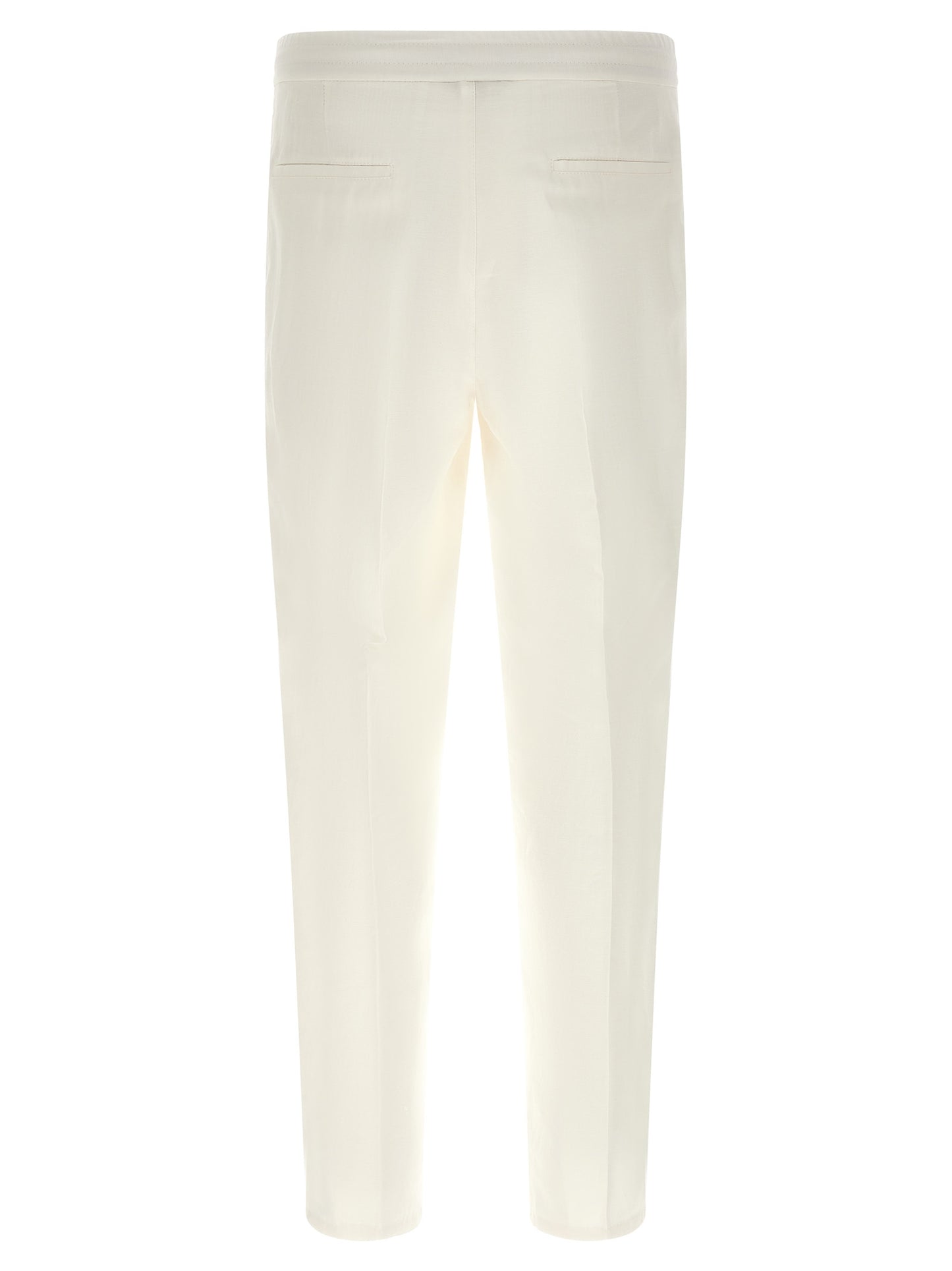 White Linen Casual Pants