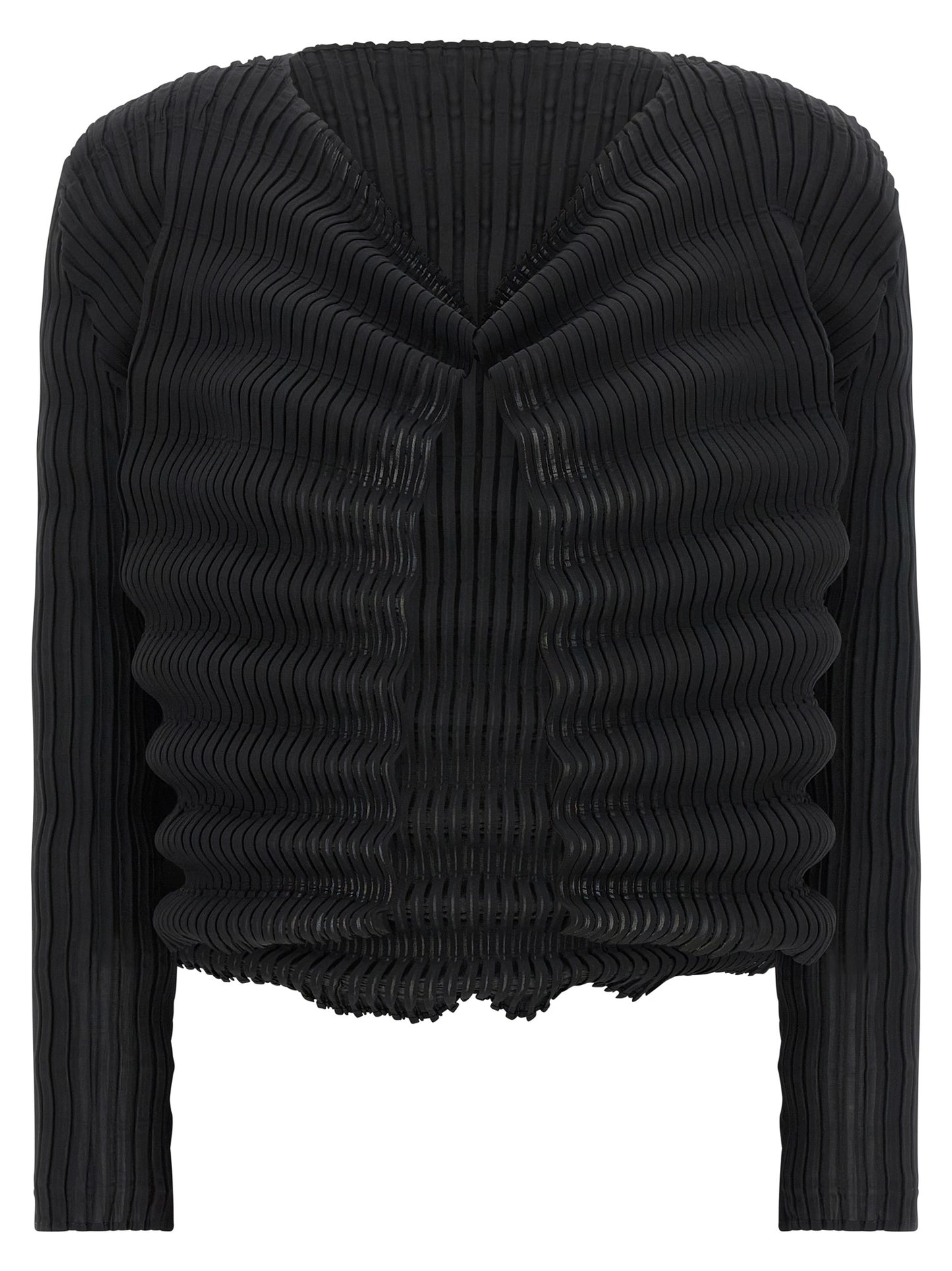 Black Polyester Cardigan