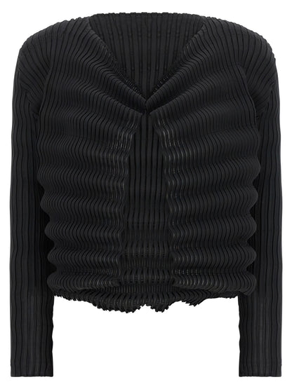 Black Polyester Cardigan