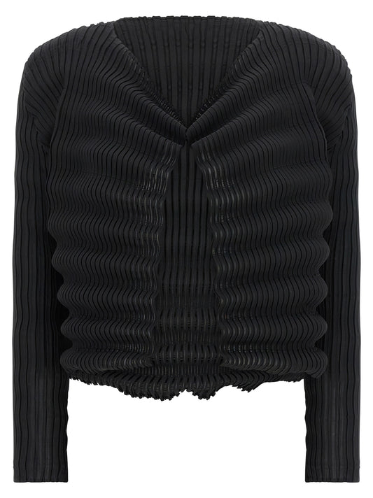 Black Polyester Cardigan