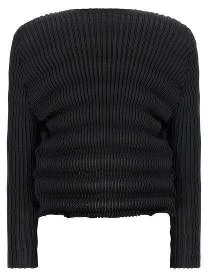 Black Polyester Cardigan