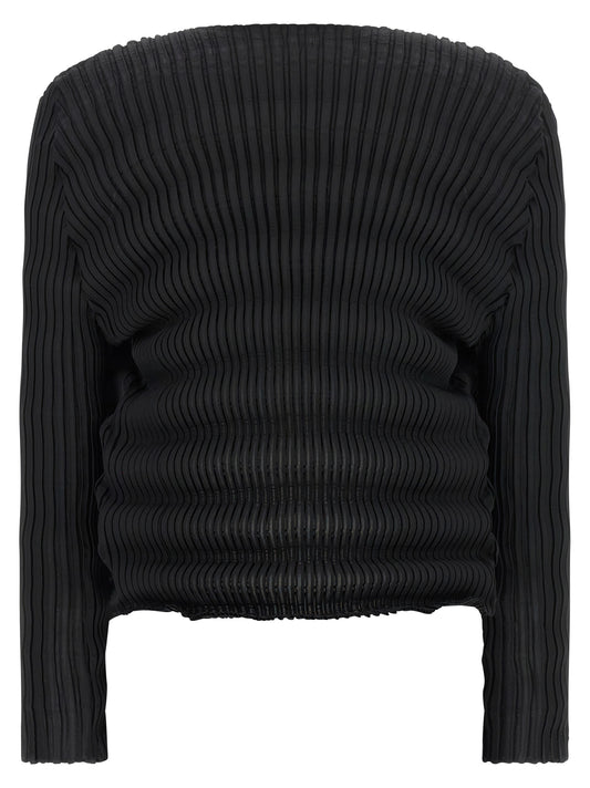 Black Polyester Cardigan