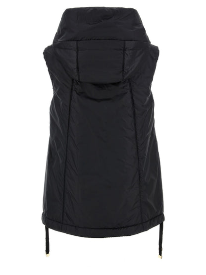 Black Polyester Sleeveless Jacket