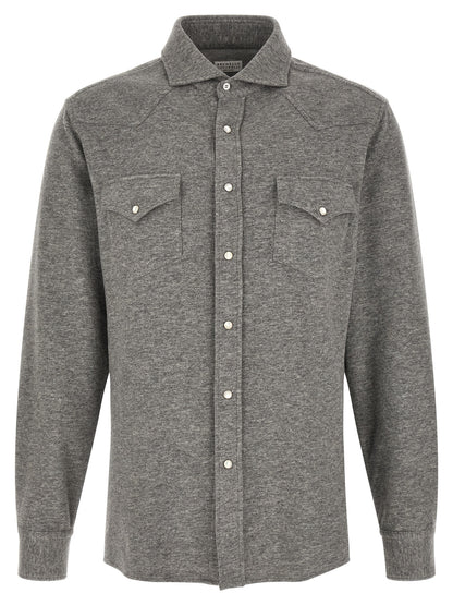 Gray Cashmere Blouse