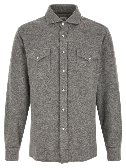 Gray Cashmere Blouse