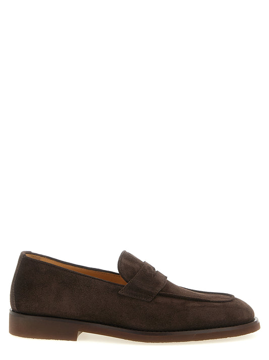 Brown Calfskin Slip-On Loafers