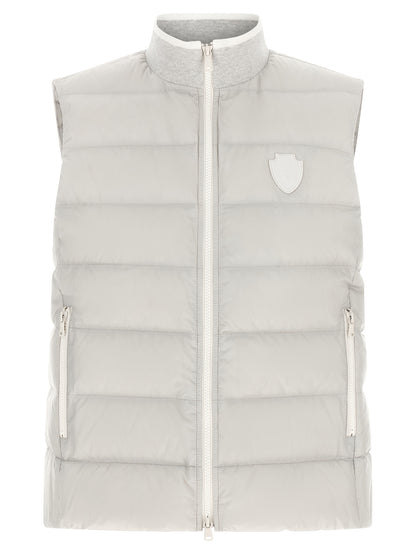 Gray Polyester Sleeveless Jacket