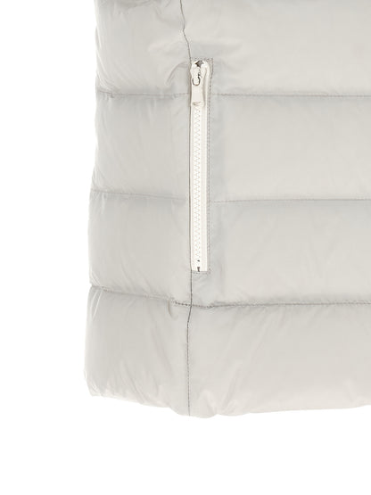 Gray Polyester Sleeveless Jacket