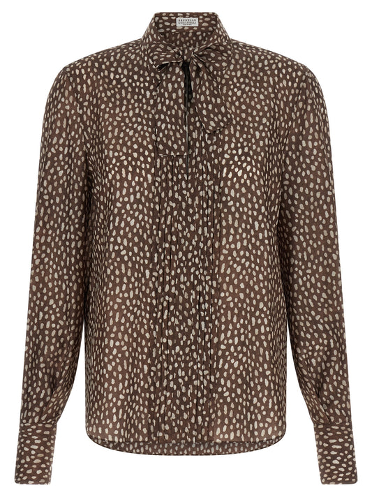 Brown Silk Blouse