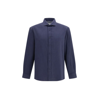 Blue Cotton Dress Shirt