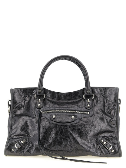 Silver Lamb Leather Handbag