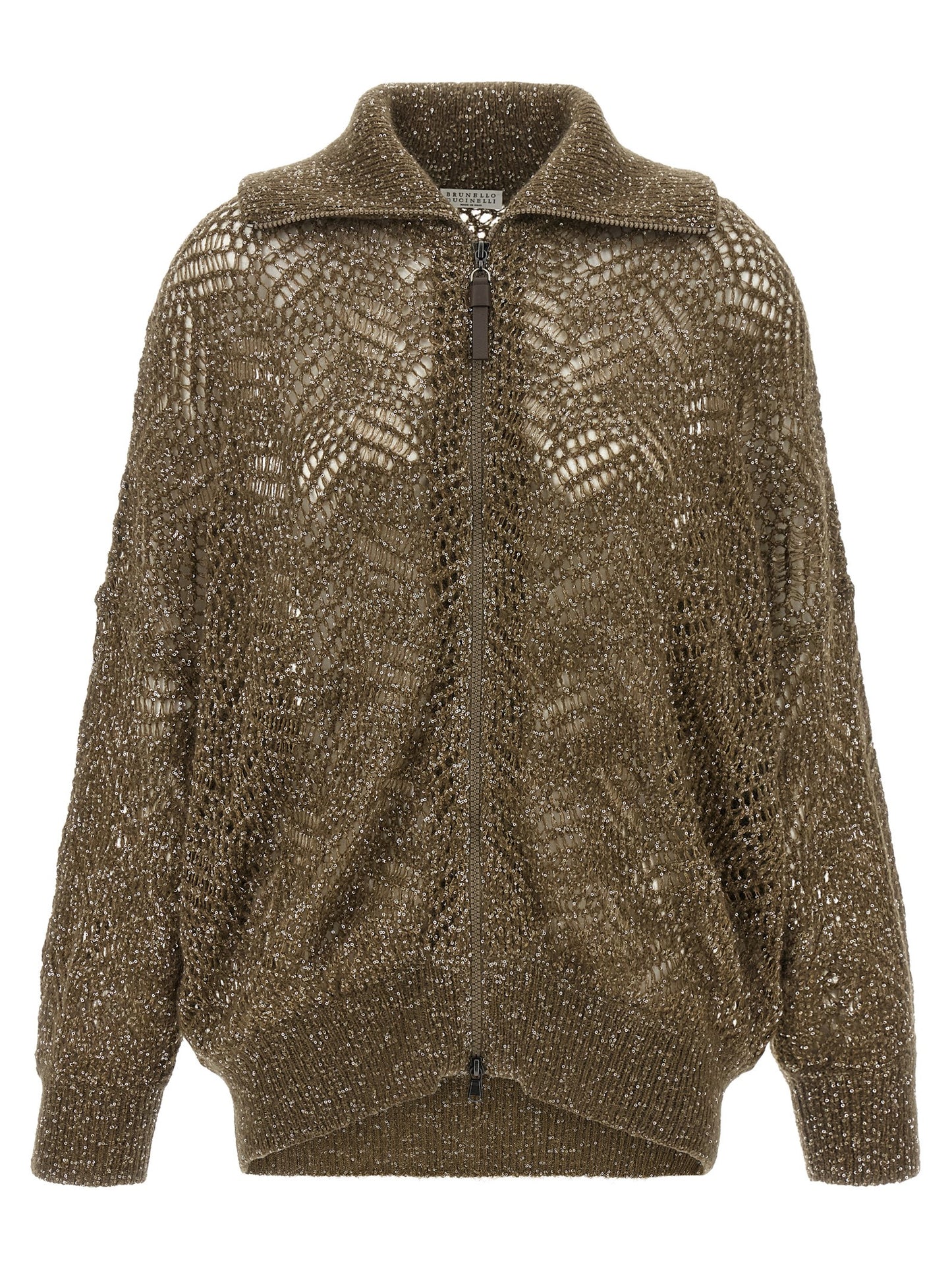 Brown Polyamide Cardigan