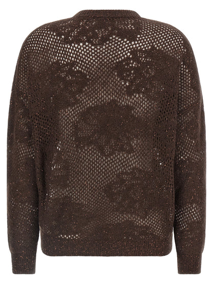 Brown Nylon Cardigan