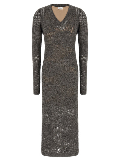 Gray Nylon Casual Dress