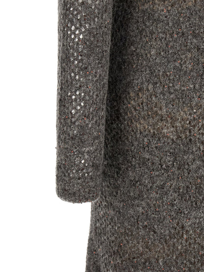 Gray Nylon Casual Dress