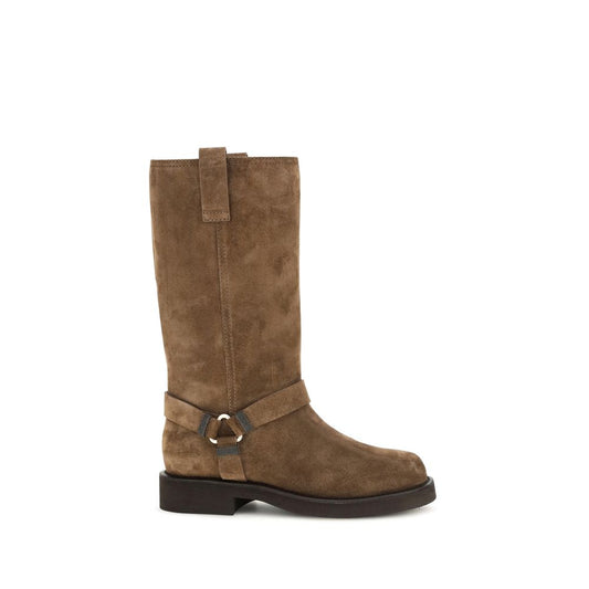 Brown Calf Leather Bos Taurus Flat Boots