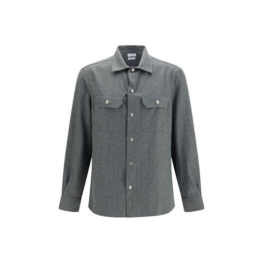 Gray Wool Oves Aries Dress Shirt