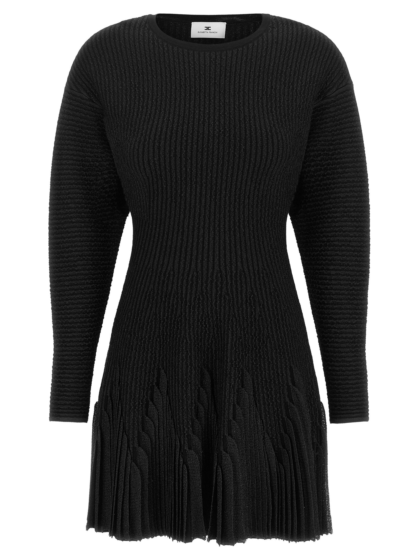 Black Viscose Short Dress