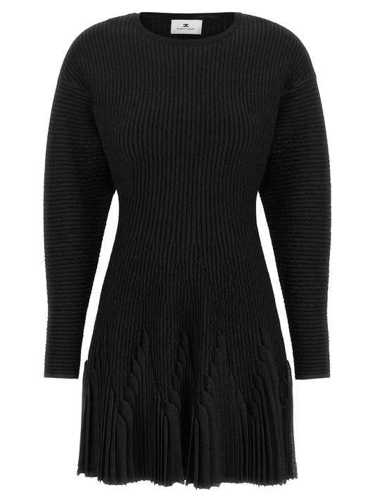 Black Viscose Short Dress
