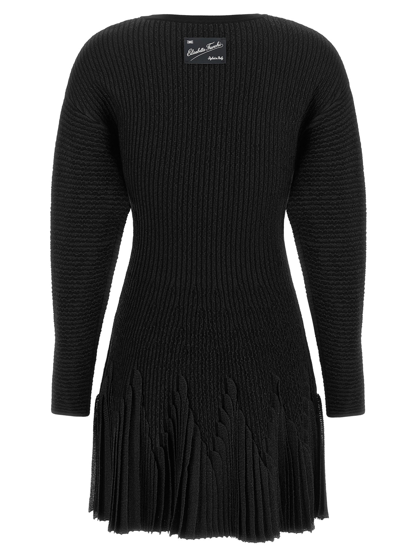 Black Viscose Short Dress