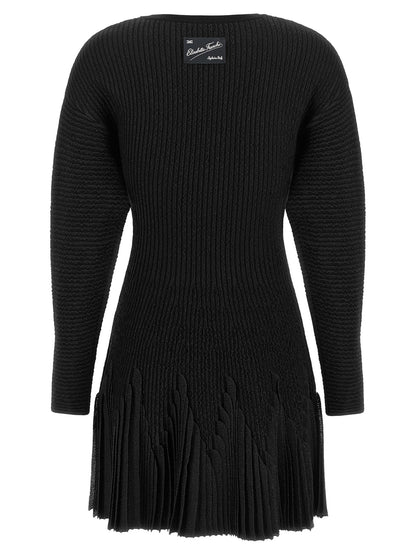 Black Viscose Short Dress