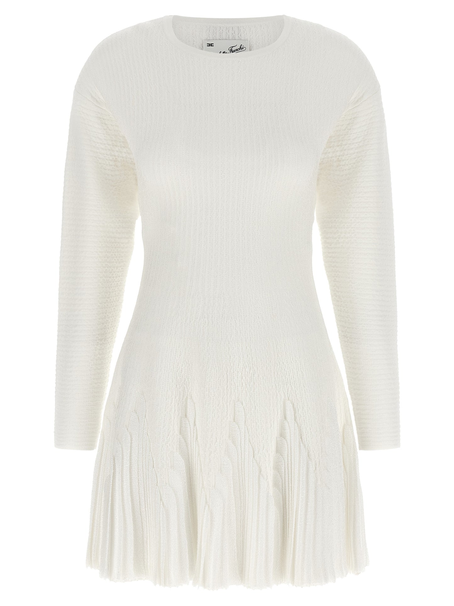White Viscose Short Dress