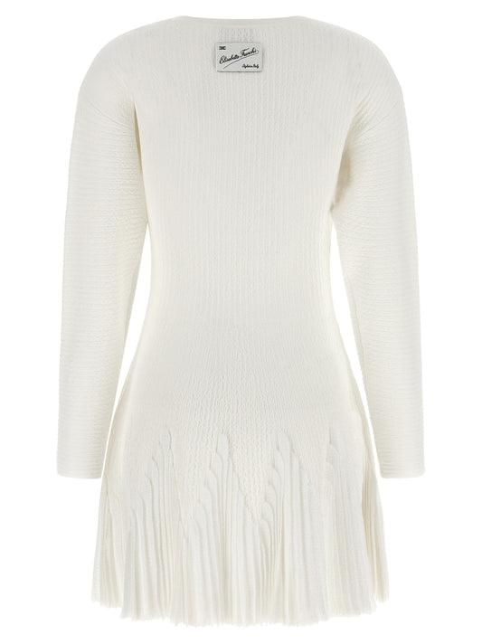 White Viscose Short Dress