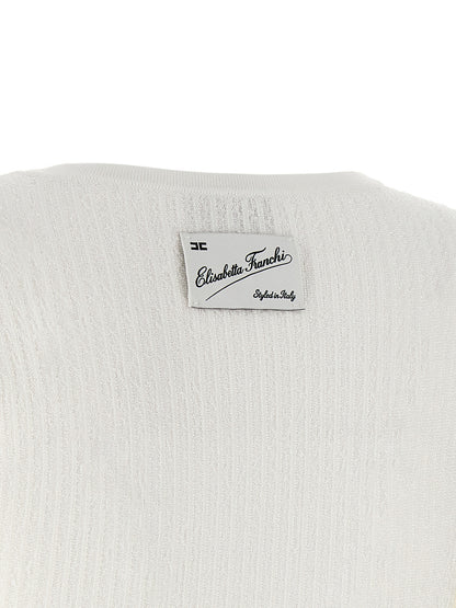 White Viscose Short Dress