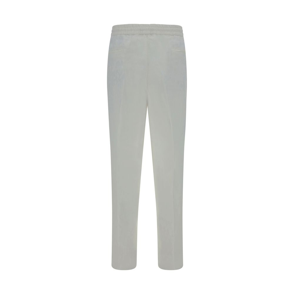 White Linen Casual Pants