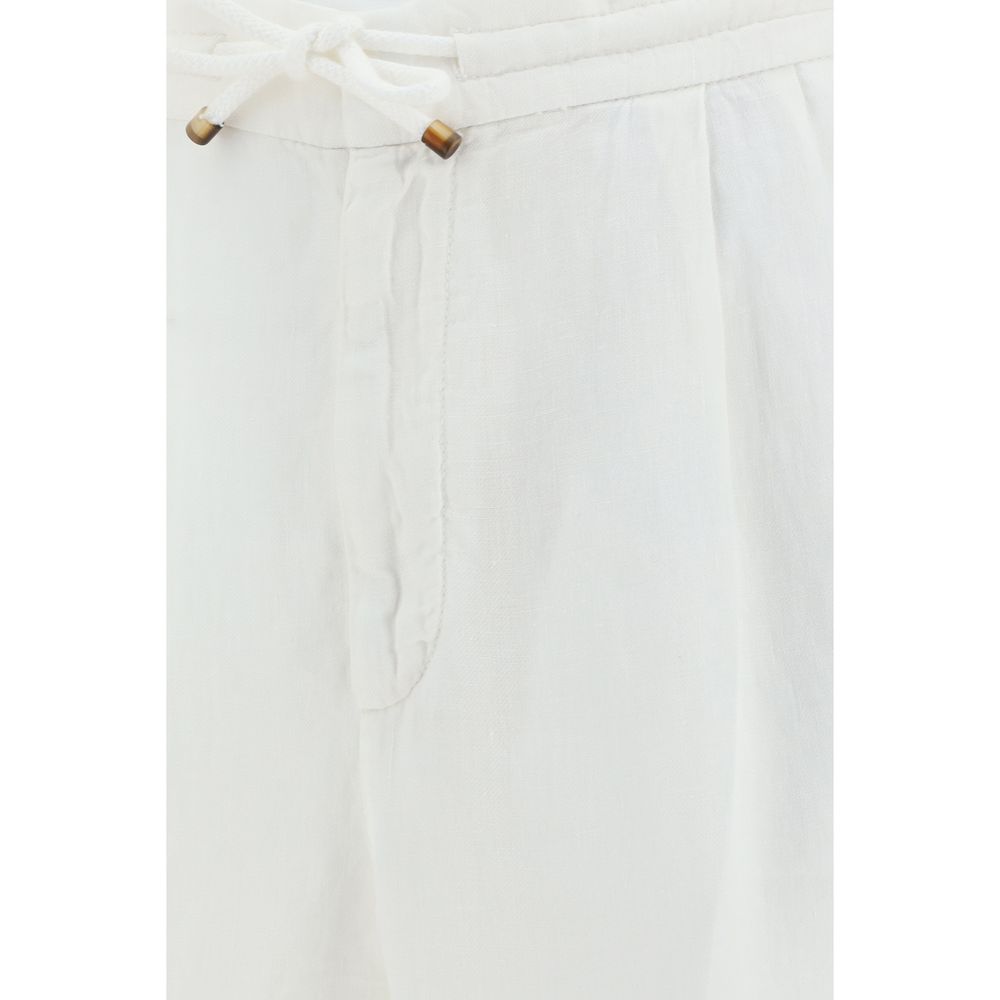 White Linen Casual Pants