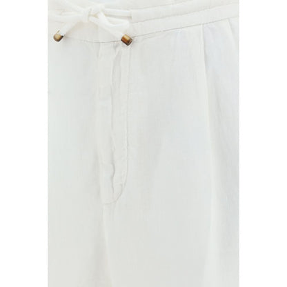 White Linen Casual Pants