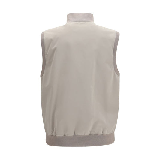 Gray Polyester Sleeveless Jacket