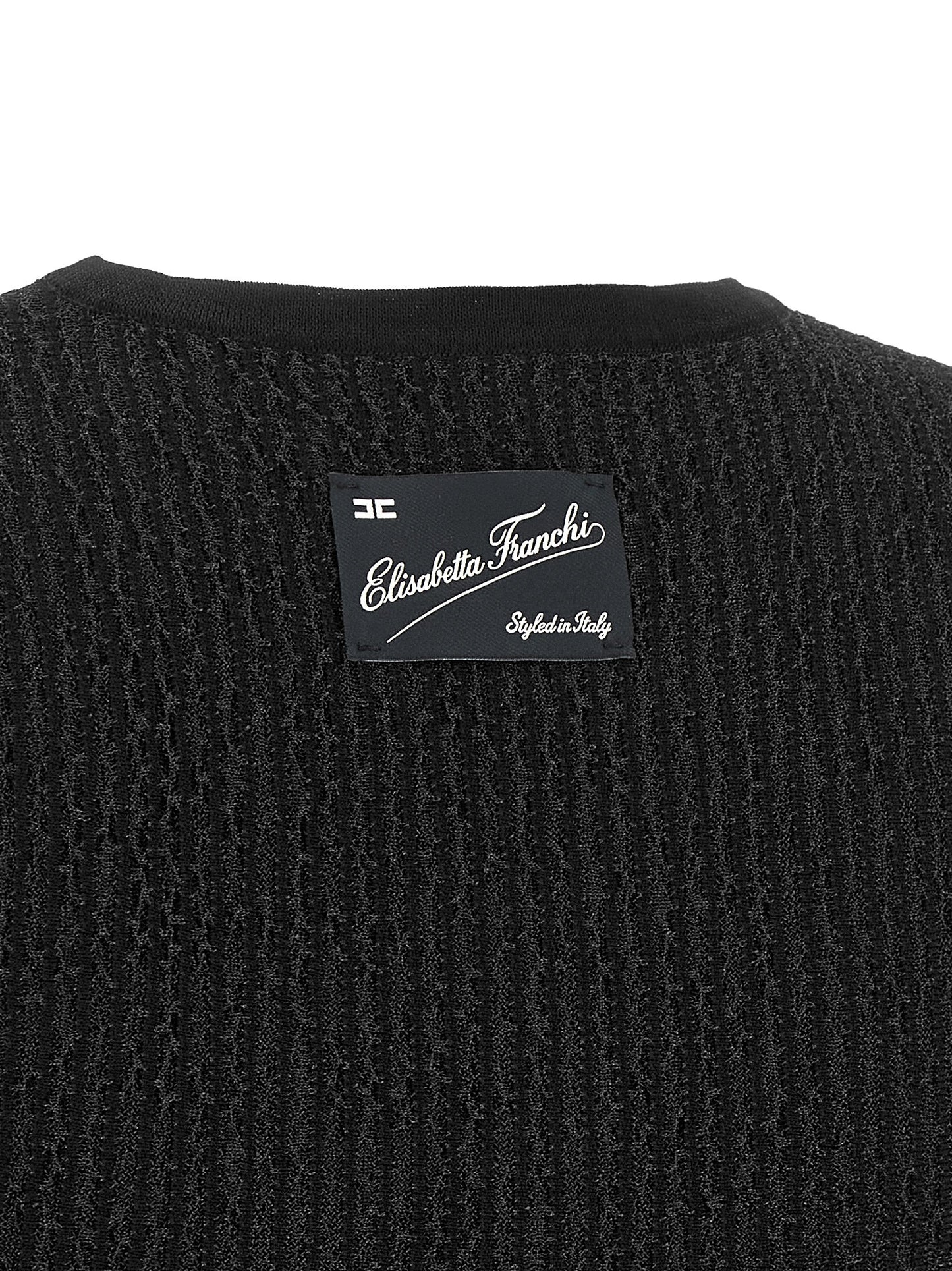 Black Viscose Sleeveles T-Shirt