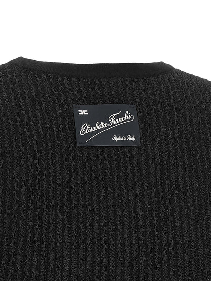 Black Viscose Sleeveles T-Shirt