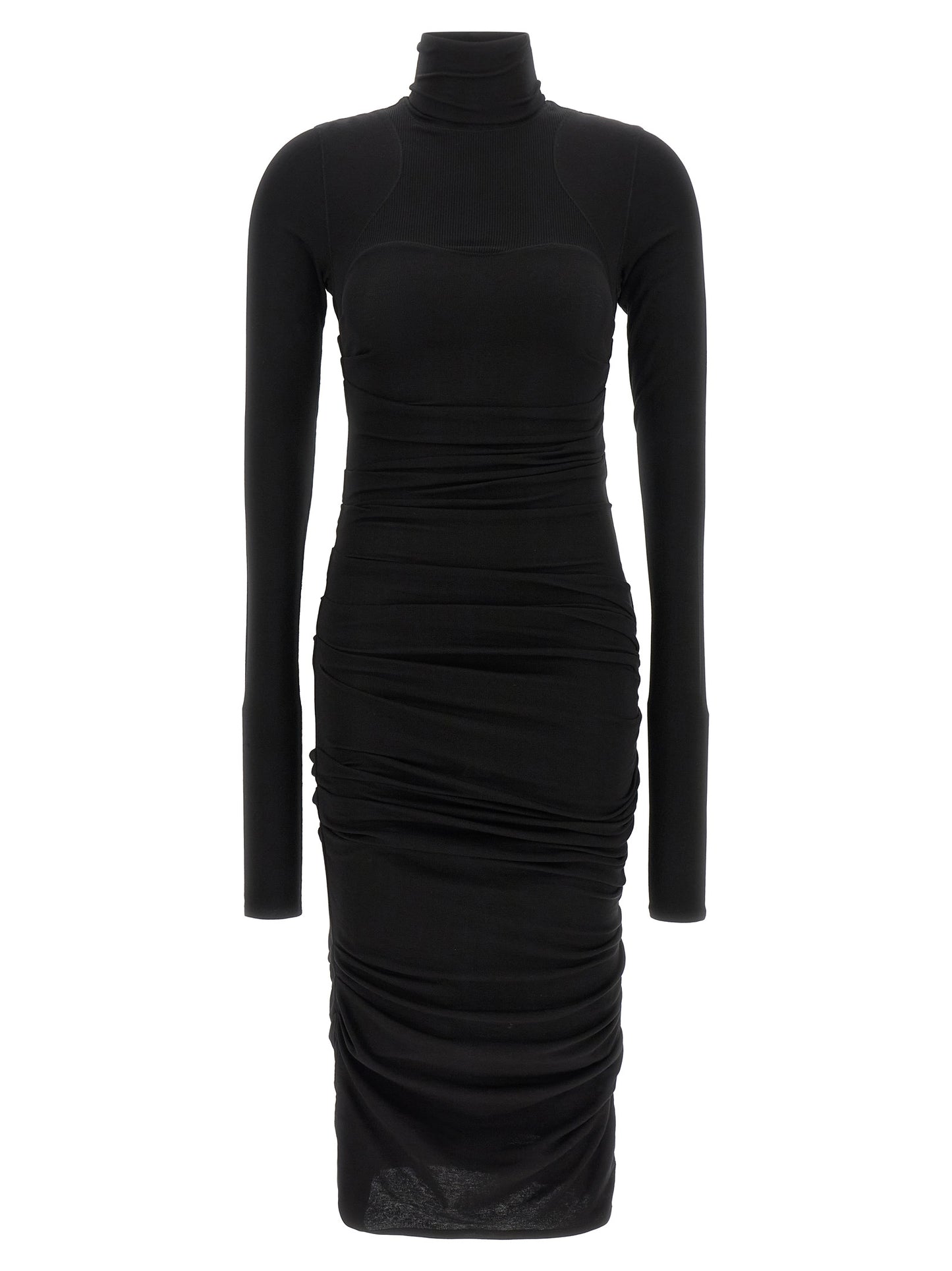 Black Lycra Midi Dress