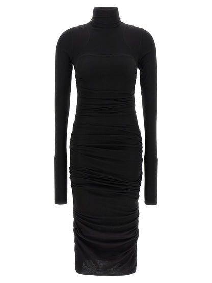 Black Lycra Midi Dress