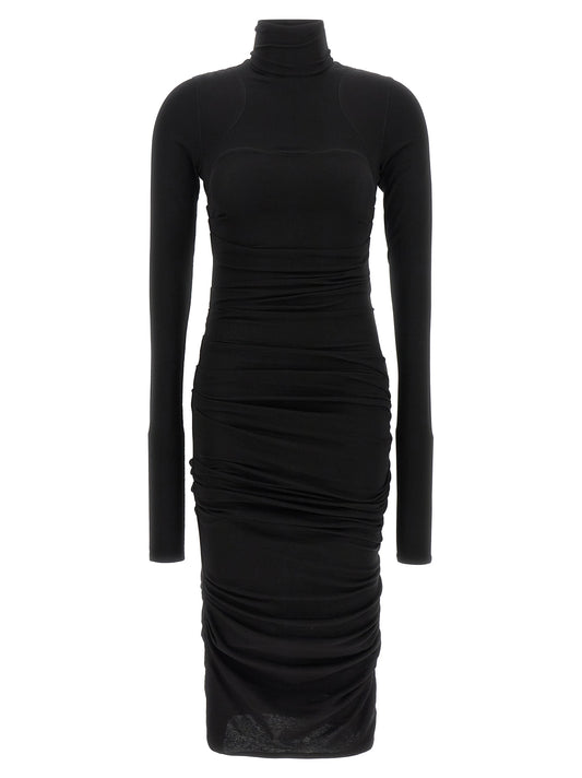 Black Lycra Midi Dress