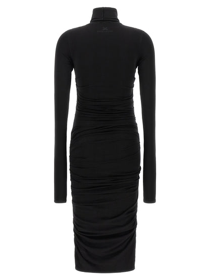 Black Lycra Midi Dress