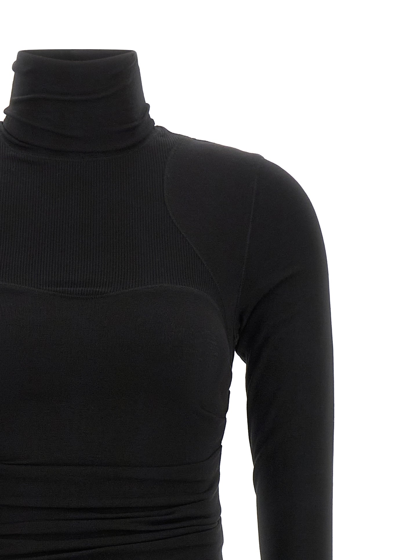 Black Lycra Midi Dress