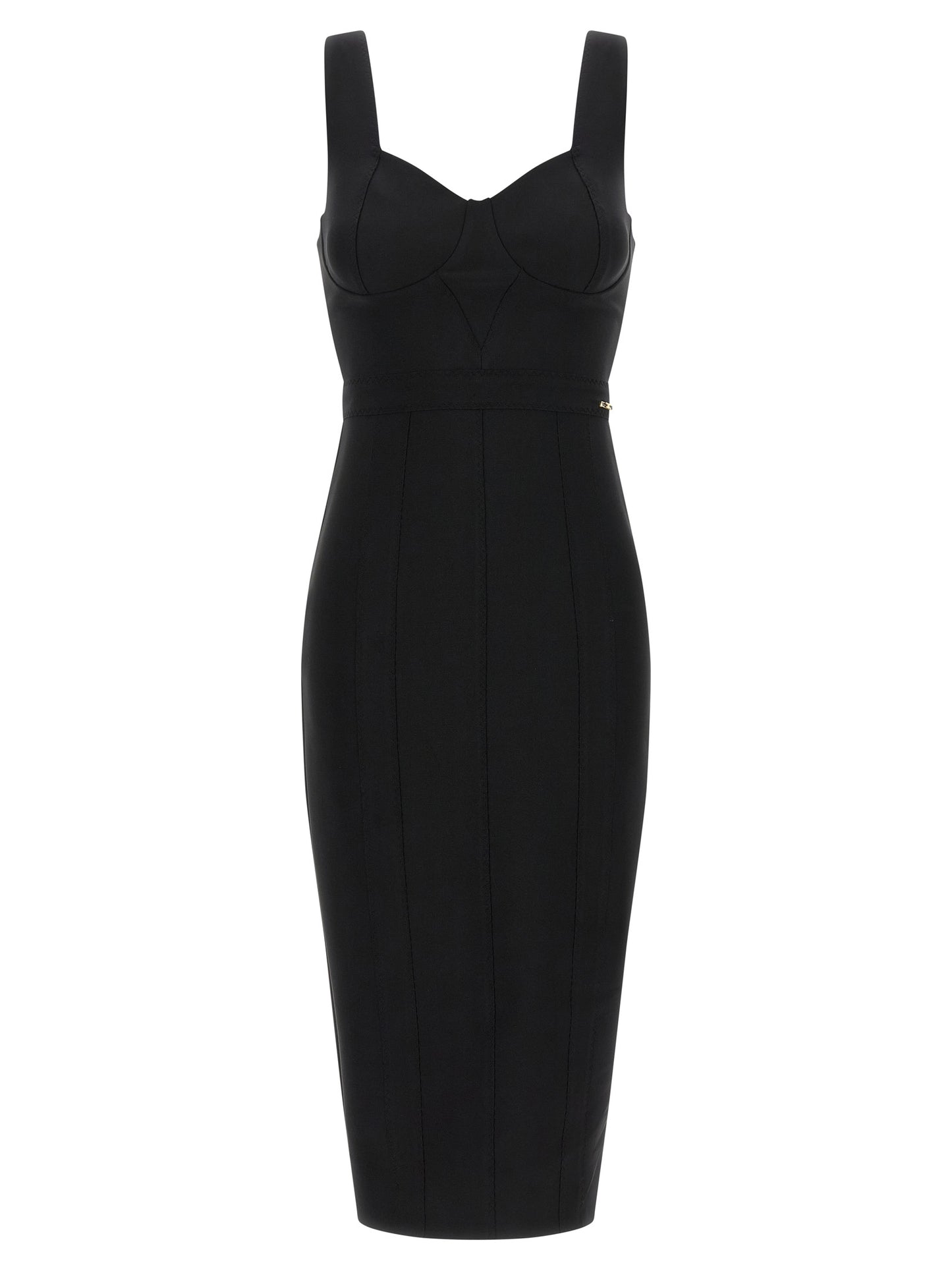 Black Polyamide Midi Dress