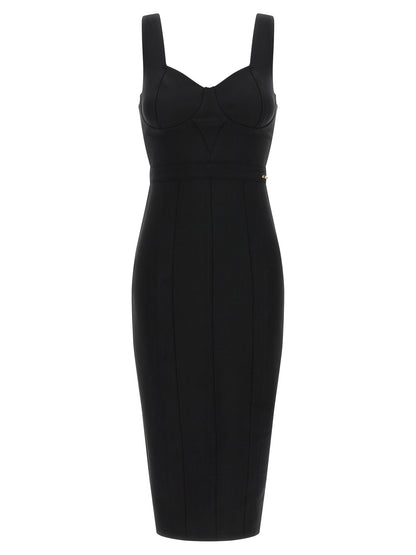 Black Polyamide Midi Dress
