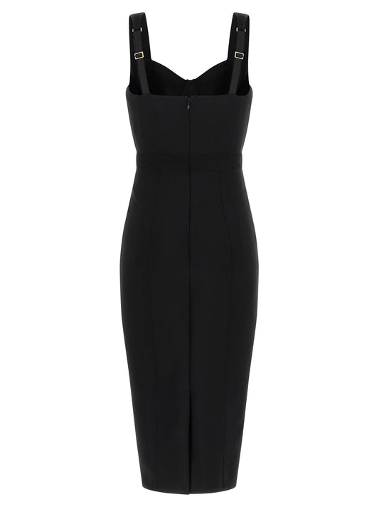 Black Polyamide Midi Dress