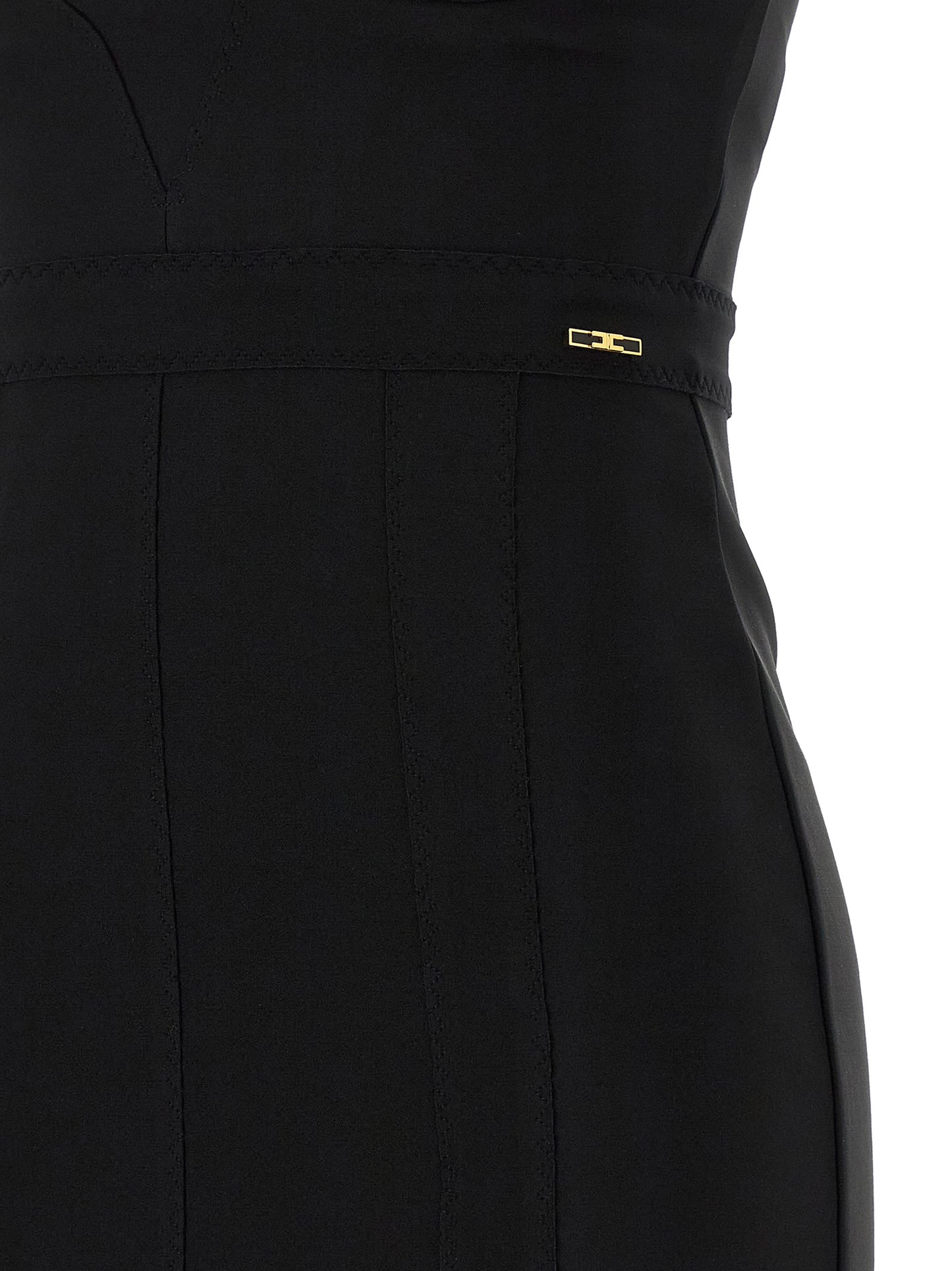 Black Polyamide Midi Dress