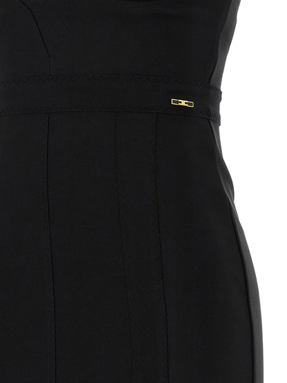 Black Polyamide Midi Dress