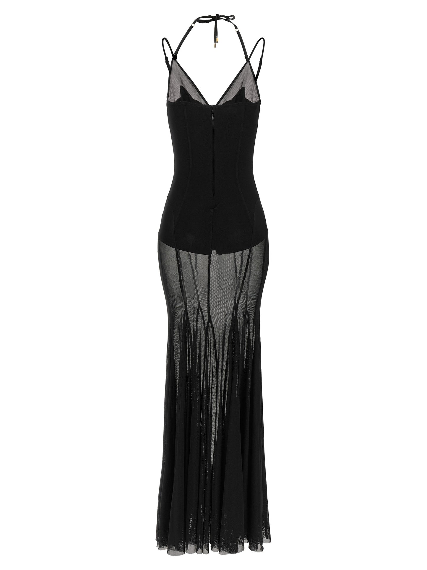 Black Polyamide Long Dress