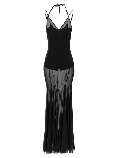 Black Polyamide Long Dress